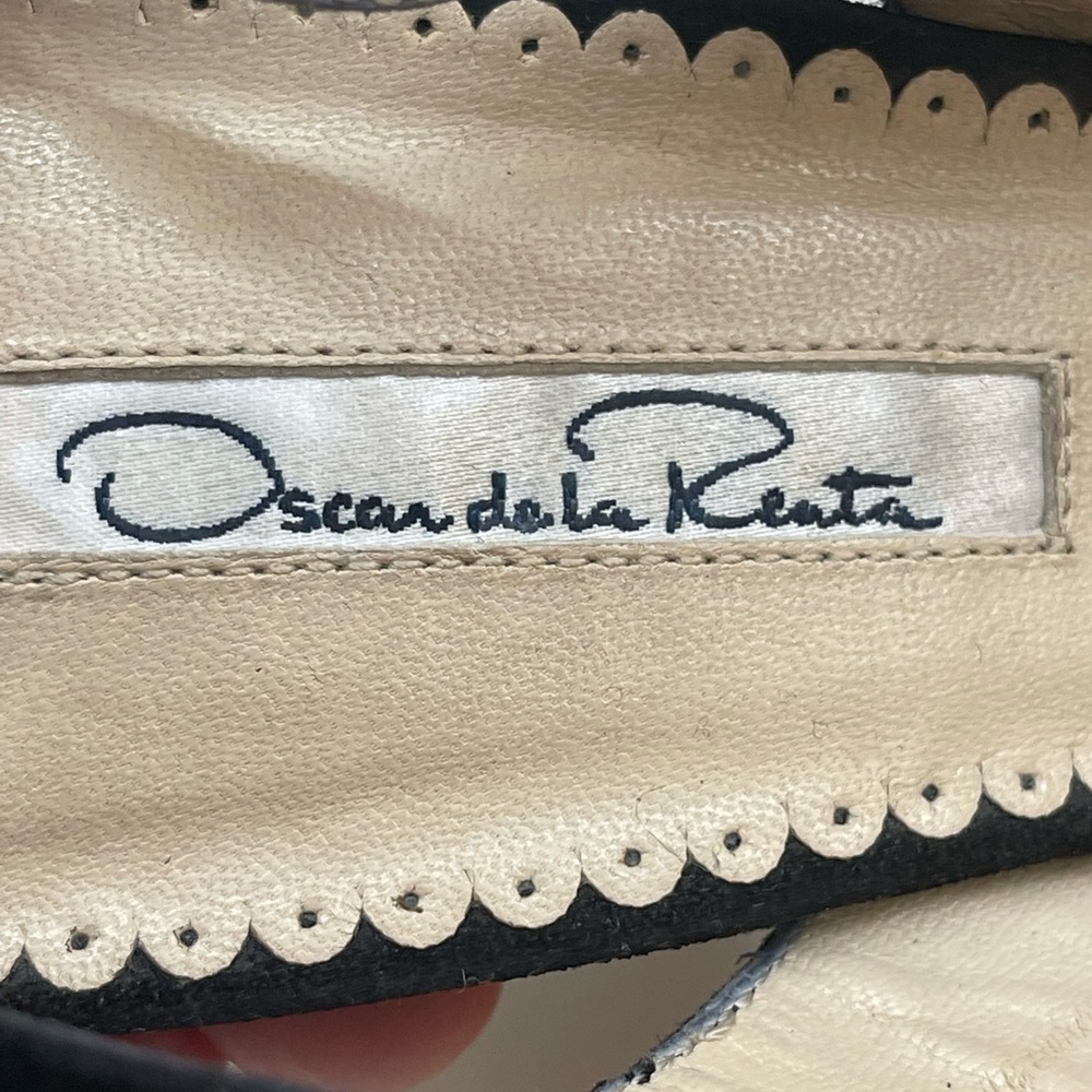 Oscar De La Renta black  Pump Platform Open Toe Heels Size‎ 40.5 USA 10.5 - Picture 9 of 13